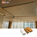 China Factory Lightweight WPC Timber Strip False Wood Ceiling Panels for Suspended Ceiling